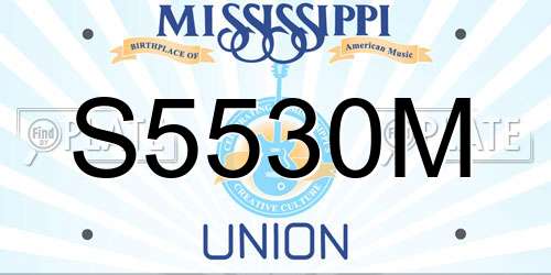 S5530M Mississippi License Plate