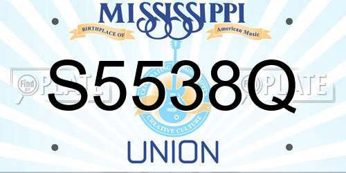 S5538Q Mississippi License Plate