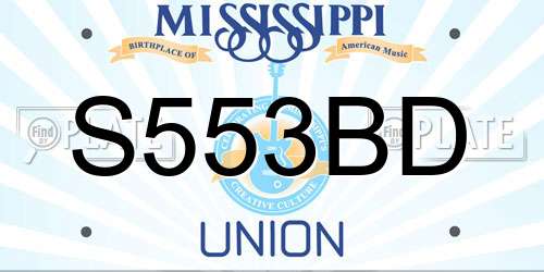 S553BD Mississippi License Plate