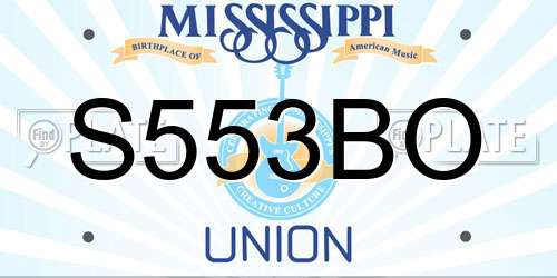 S553BO Mississippi License Plate