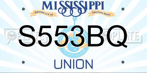 S553BQ Mississippi License Plate