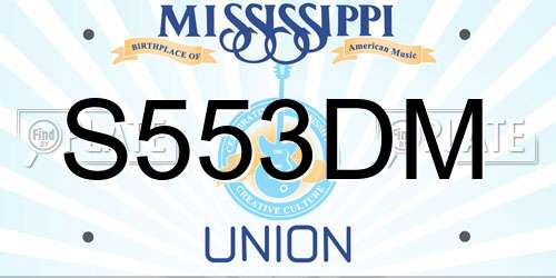 S553DM Mississippi License Plate