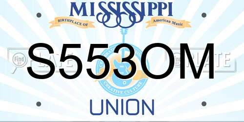 S553OM Mississippi License Plate