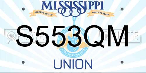 S553QM Mississippi License Plate