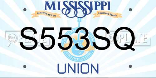 S553SQ Mississippi License Plate