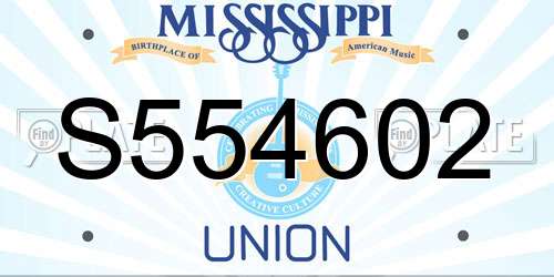 S554602 Mississippi License Plate