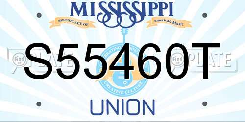 S55460T Mississippi License Plate