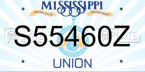 S55460Z Mississippi License Plate