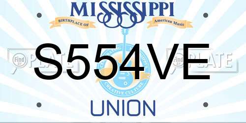 S554VE Mississippi License Plate