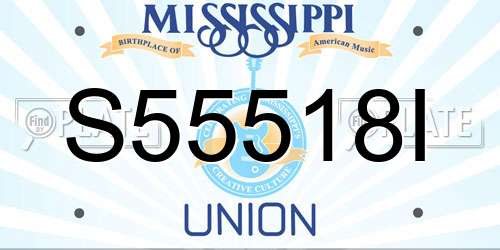 S55518I Mississippi License Plate