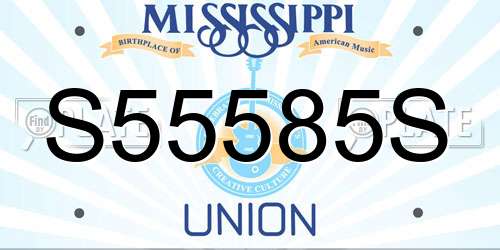 S55585S Mississippi License Plate