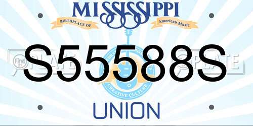 S55588S Mississippi License Plate