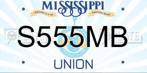S555MB Mississippi License Plate