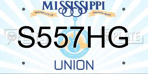 S557HG Mississippi License Plate