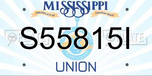 S55815I Mississippi License Plate
