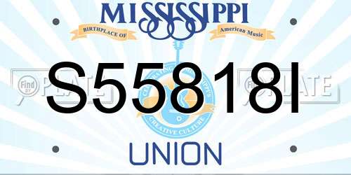 S55818I Mississippi License Plate