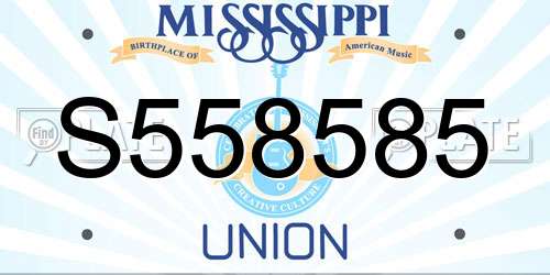 S558585 Mississippi License Plate