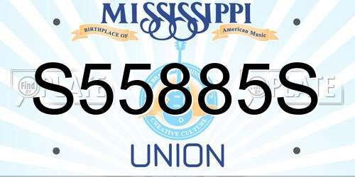 S55885S Mississippi License Plate