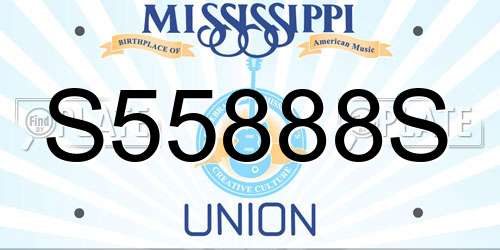 S55888S Mississippi License Plate