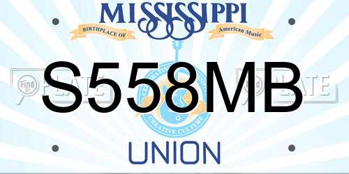 S558MB Mississippi License Plate