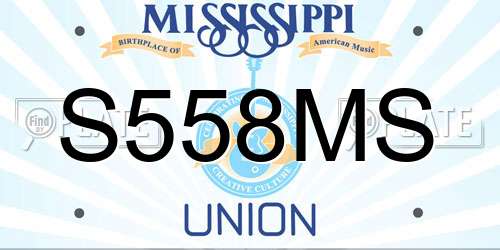 S558MS Mississippi License Plate