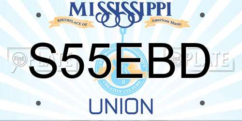 S55EBD Mississippi License Plate