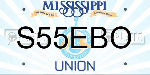 S55EBO Mississippi License Plate