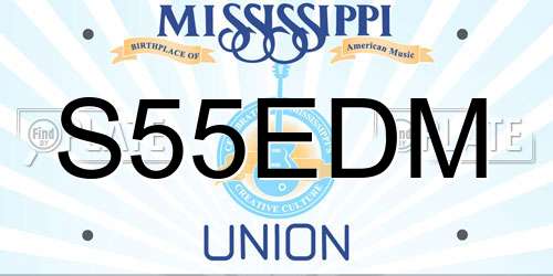 S55EDM Mississippi License Plate