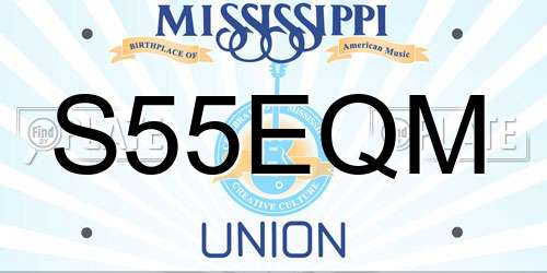 S55EQM Mississippi License Plate