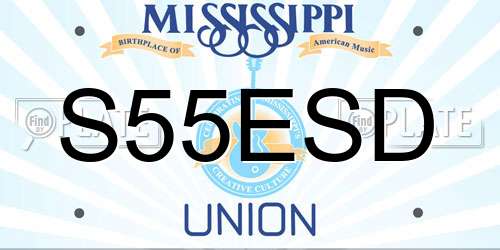 S55ESD Mississippi License Plate
