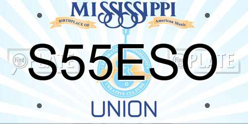S55ESO Mississippi License Plate