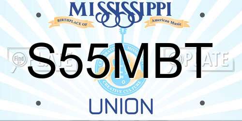 S55MBT Mississippi License Plate