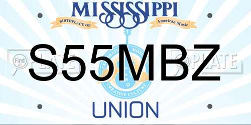 S55MBZ Mississippi License Plate