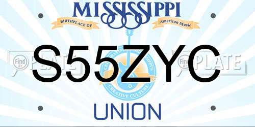 S55ZYC Mississippi License Plate
