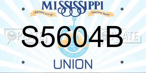 S5604B Mississippi License Plate