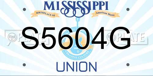 S5604G Mississippi License Plate