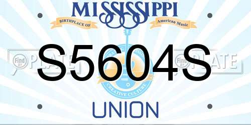 S5604S Mississippi License Plate
