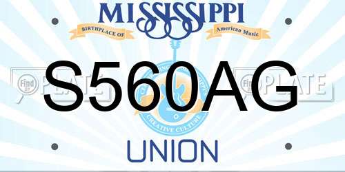 S560AG Mississippi License Plate