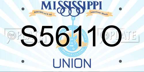 S5611O Mississippi License Plate