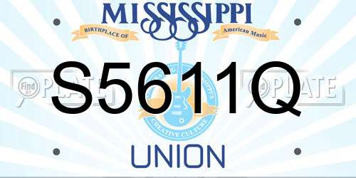 S5611Q Mississippi License Plate
