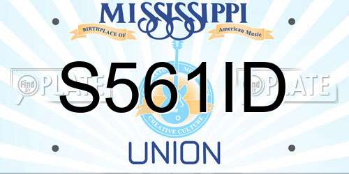 S561ID Mississippi License Plate