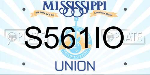 S561IO Mississippi License Plate