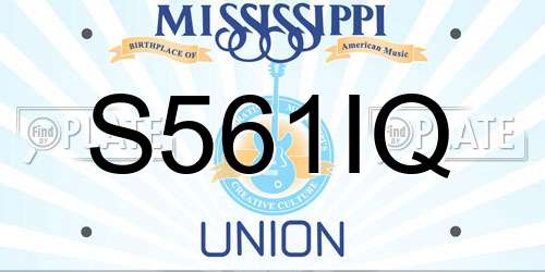 S561IQ Mississippi License Plate