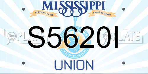 S5620I Mississippi License Plate