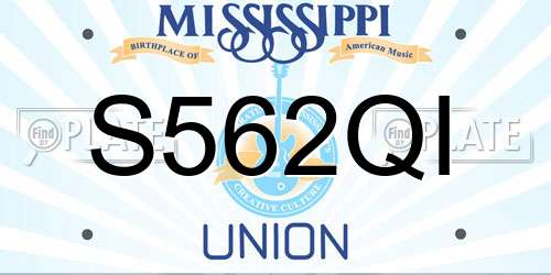 S562QI Mississippi License Plate