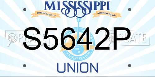 S5642P Mississippi License Plate