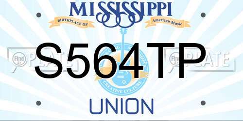 S564TP Mississippi License Plate