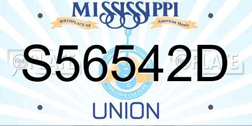 S56542D Mississippi License Plate