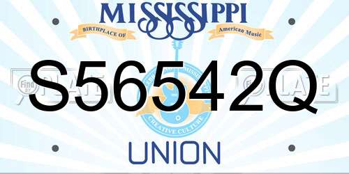S56542Q Mississippi License Plate