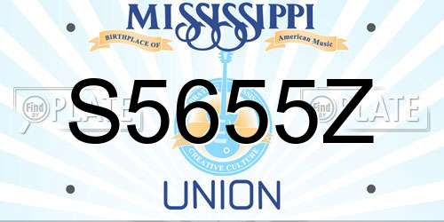 S5655Z Mississippi License Plate